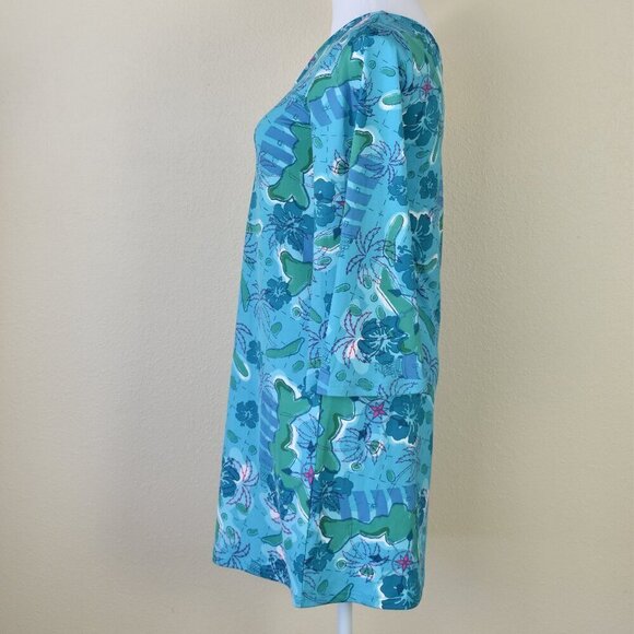 Tracy Negoshian One Sleeve Island Tropical Print Dress - S - Picture 4 of 8